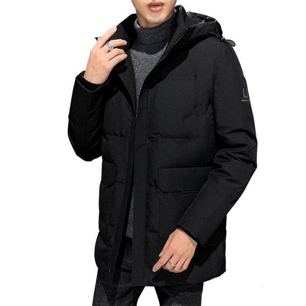 

men's winter long coat light down parkas bomber jacket men ing, Black