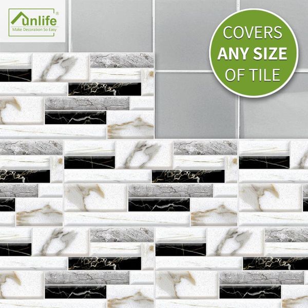 

funlifeÂ®black and white marble sticker wallpaper decorative removable diy eco-friendly pvc bathroom kitchen backsplash floor
