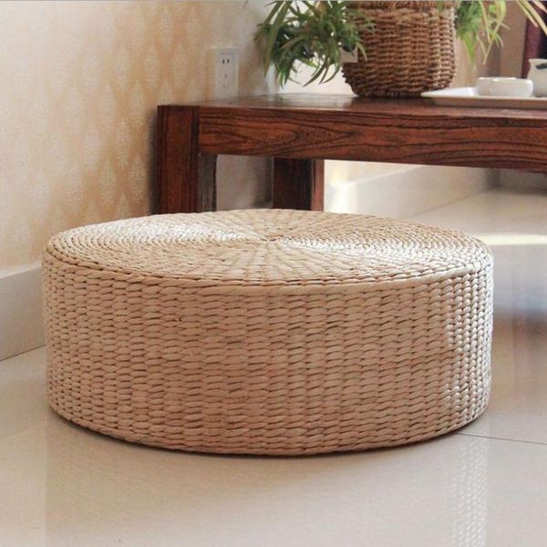 

cushion/decorative pillow tatami floor seating cushion,round padded room straw mat for outdoor indoor seat(17.7 inch x 4.2 inch)