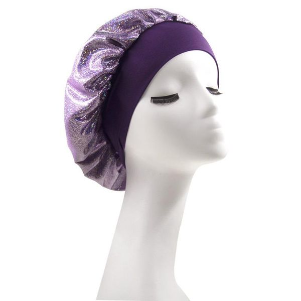 

beanie/skull caps hats for women multifunctional fashion elastic wide edge nightcap laser small shower cap beauty care hair makeup 528, Blue;gray