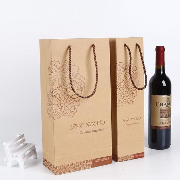 

gift wrap red wine paper bag packing handbag sn3451