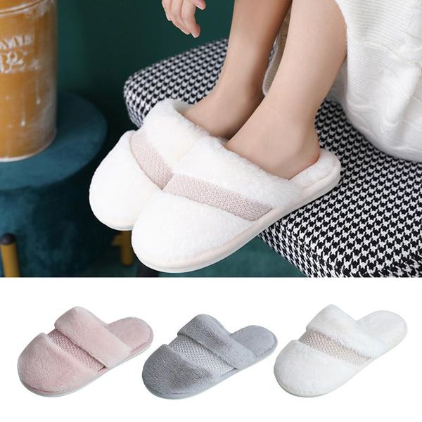 

slippers 2021 women's splicing hook shoes flower round toe flats plus velvet comfy daily warm chaussure femme, Black