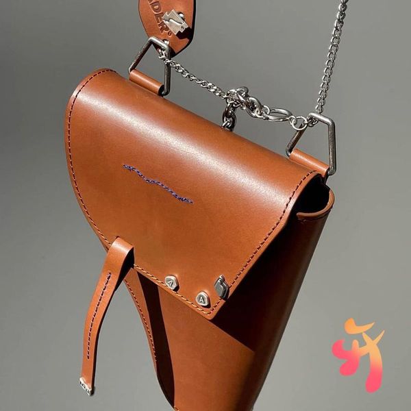 

backpack adererror irregular line label embroidery leather strap vintage couple messenger bag fashion