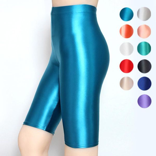 

two-piece suits xckny s-3xl skinny shorts oil gloss sports pants glossy elastic cycling slim silk japanese high waiste