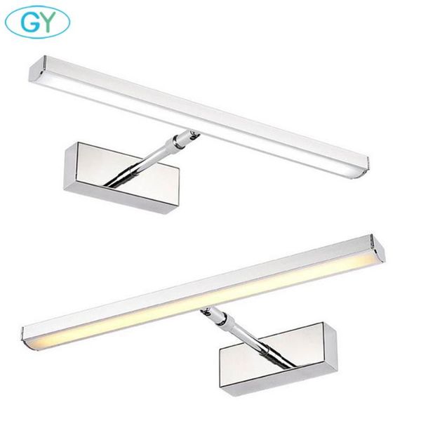 

modern stainless steel bathroom mirror light, home cabinet led wall lamp, chrome stretchable dressing table vanity lighting