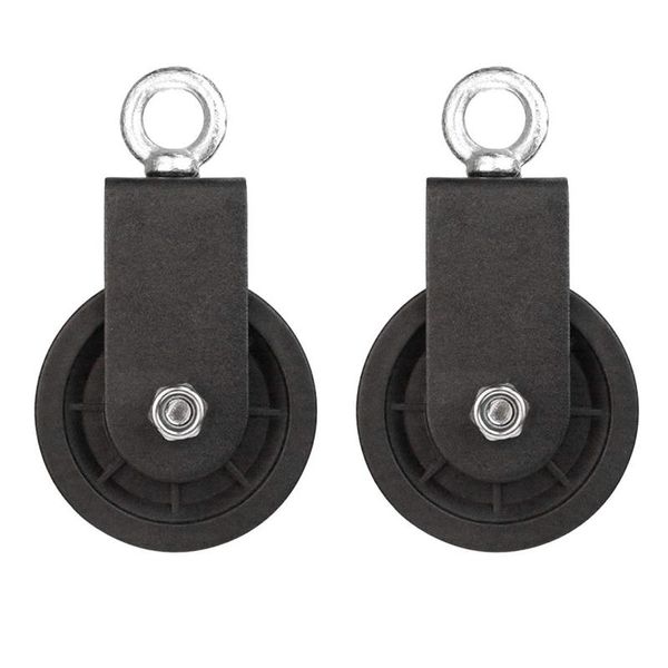 

2pcs single swivel pulley block, 90mm gym pulley block with u mount, roller lifting wheel for rope cable machine