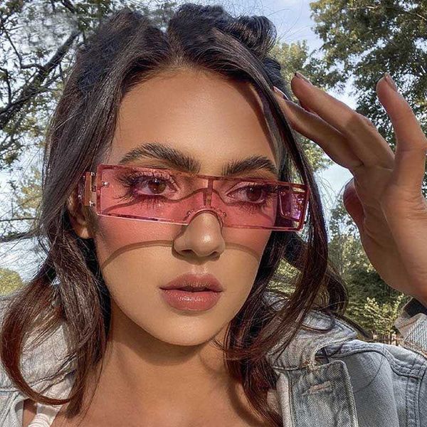 

aviator sunglasses fashion transparent rectangle women cool designer y2k sun uv400 colored male party square eyewear, White;black