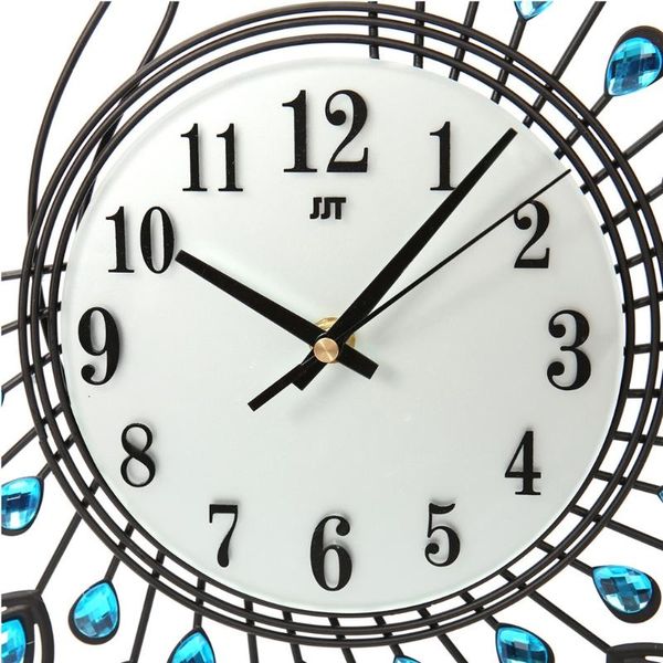

wall clocks 29ea creative peacock large clock metal living room watch home office decoration