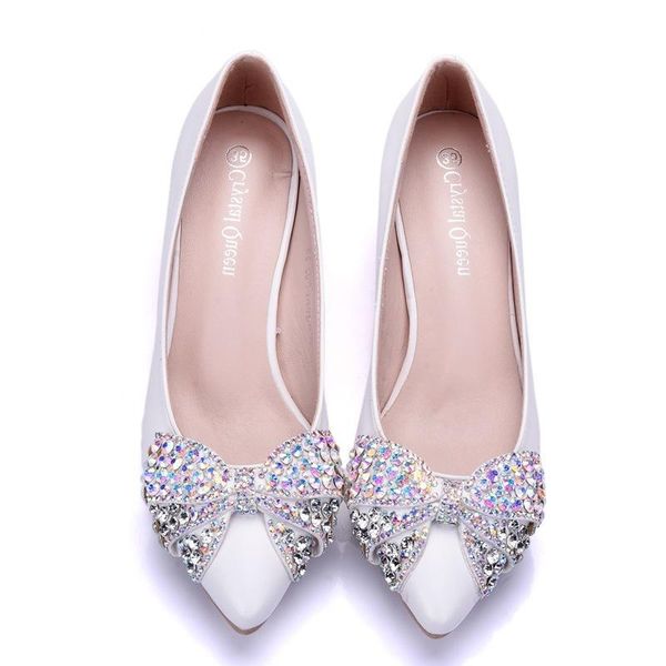 

sandals 2021 summer large size high heels women's spring single shoes thin heel 5cm bow diamond wedding, Black