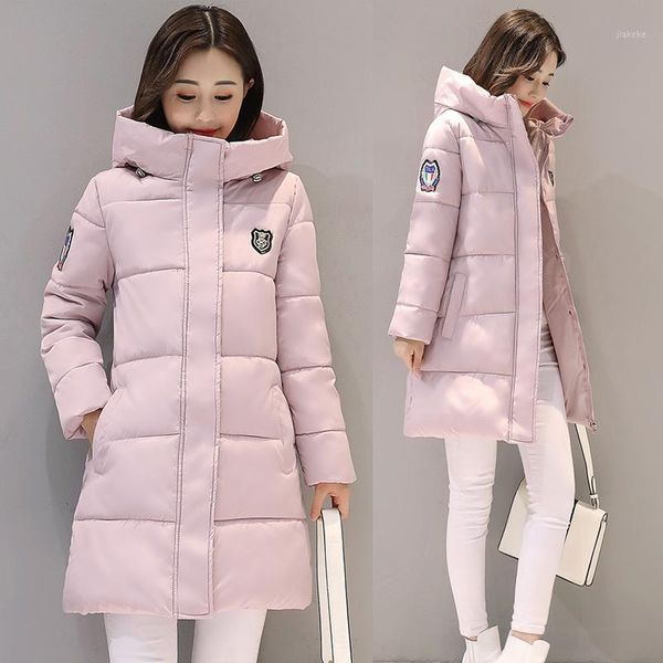 

2018 women parkas winter female warm thicken middle-long slim hooded jackets coat outwear parkas coat m-3xl1, Black