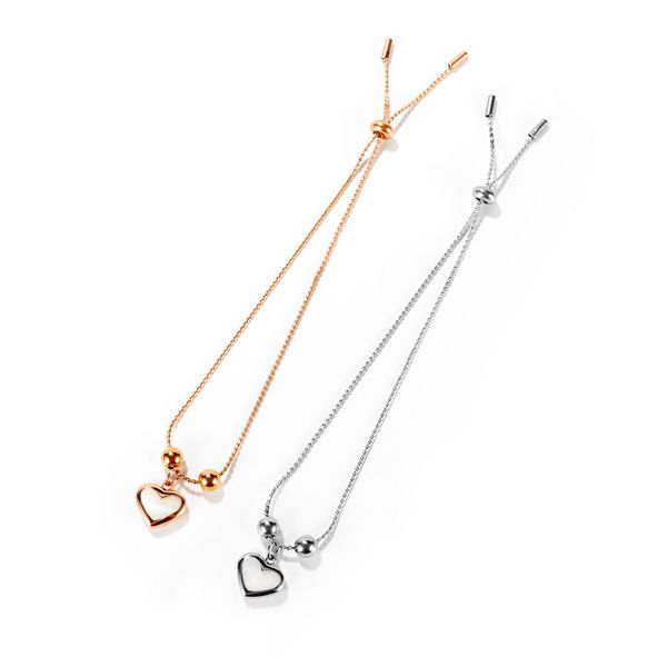 

bracelets for women adjustable rose golden sliver plated simple pearl heart love jewelry girls valentines sisters gifts, Golden;silver