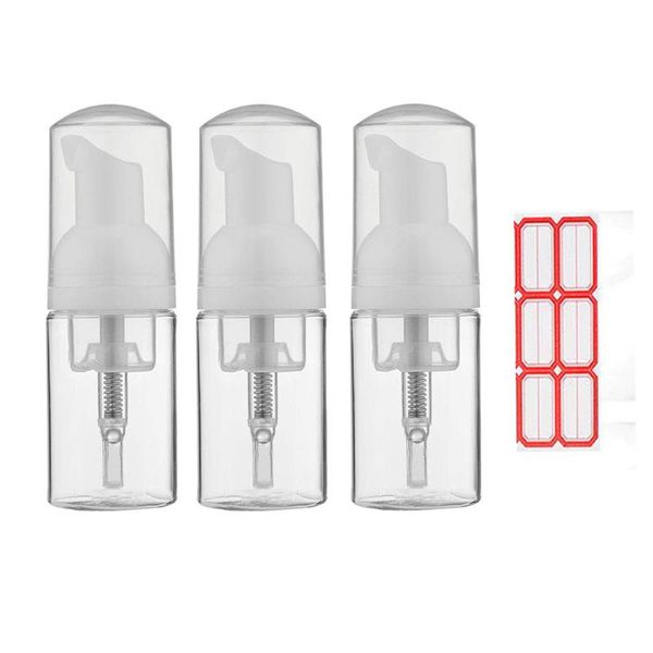 

storage bottles & jars 3pcs/lot 30ml empty clear plastic refillable foam pump bottles, foaming soap dispenser bottle for cleaning