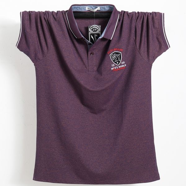 

2021 new emblem cotton from of the purple men's polo shirt p9h8, White;black