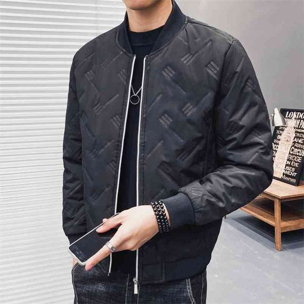 

men's winter jackets autumn winter men quality brand warm outwear cotton clothing male fashion coats casual jackets 210913, Black