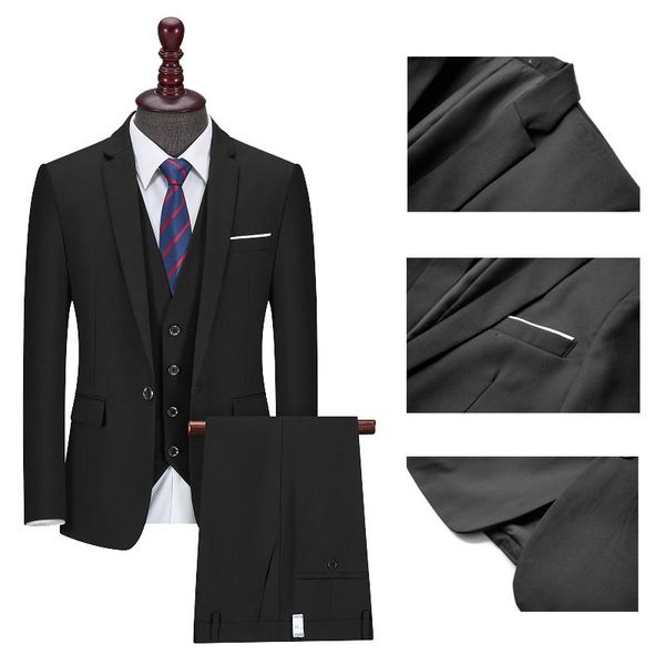 

men's suits & blazers fashion suit three-piece slim business the first choice for successful people s-4xl, White;black