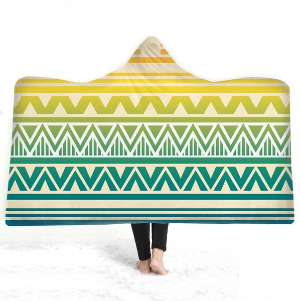 

blankets printing geometry hooded blanket cloak cashmere children thicken magic hat throw