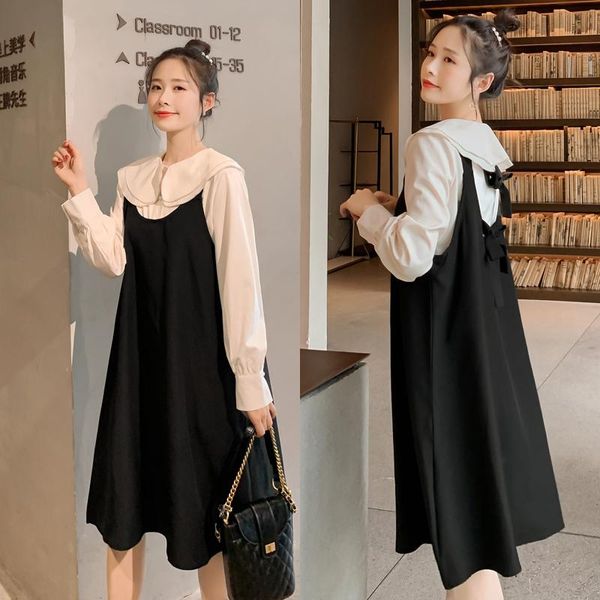 

maternity dresses 3023# blouse + clothes dress terno spring autumn loose stylish pregnant women pregnancy suits, White