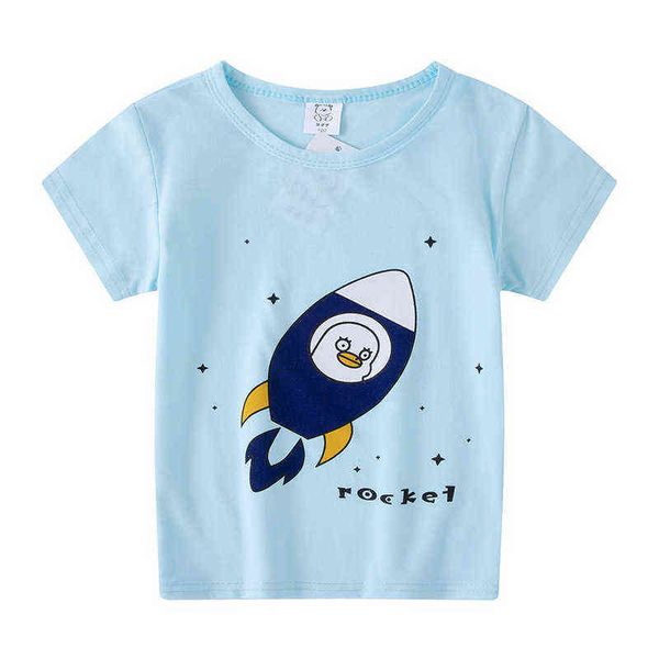 

zwy788 children costume cosplay 2021 new summer clothes kids the character cotton tees boys girls short sleeve t-shirt tee g1209, Blue