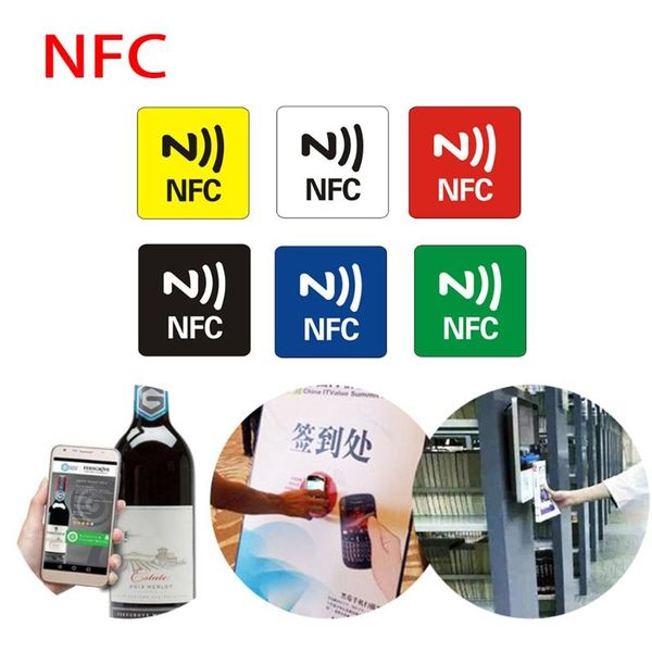 

waterproof pet material nfc stickers smart adhesive ntag216/ntag213 tags for all phones drop shipping 6pcs
