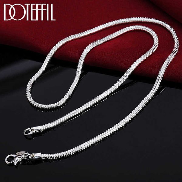 

designer necklace 925 sterling silver 16/18/20/22/24 inch 3mm snake chain for women man fashion wedding party charm jewelry