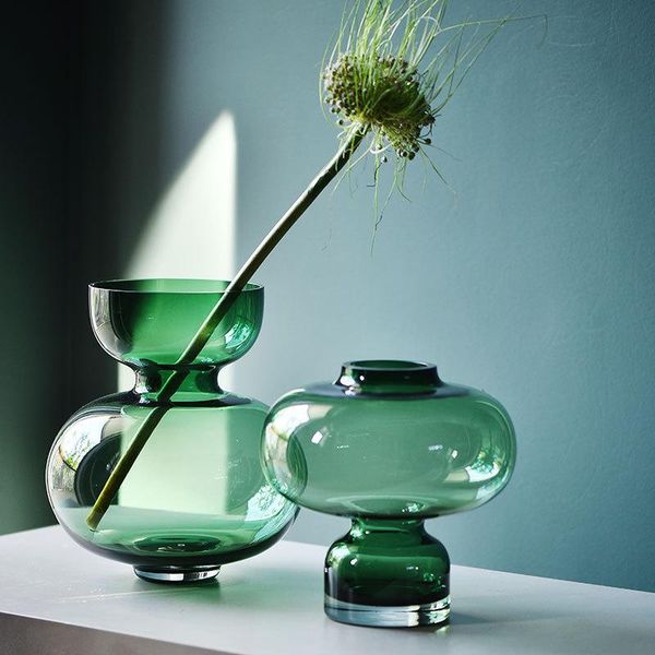 

vases craft blowing creative gourd glass flower arrangement vase model room el decoration furniture bottle