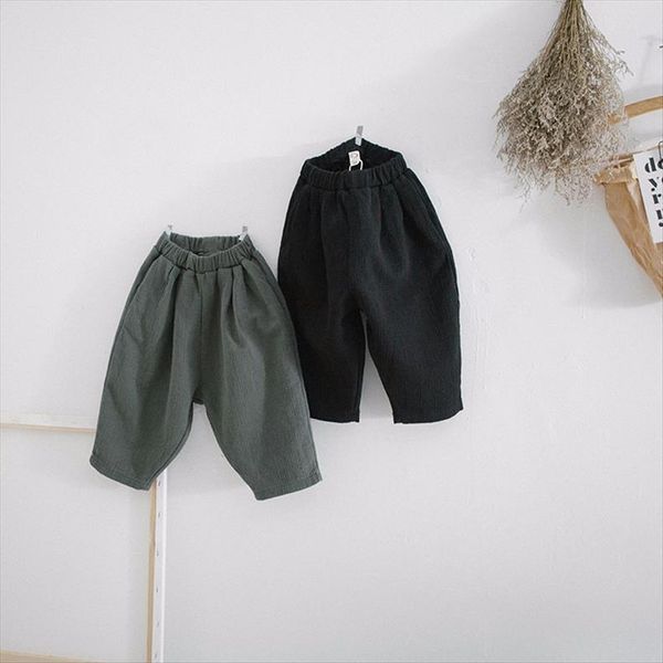 

spring and summer crawler children cotton linen pants loose, Blue
