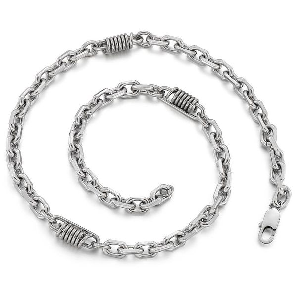 

chains 7mm 55cm link choker necklaces stainless steel for men hip hop jewelry, Silver