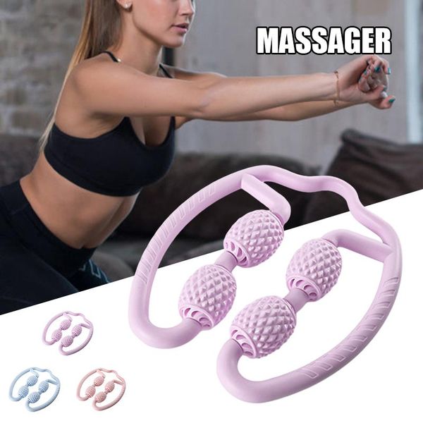 

accessories 2021 annular massager clamp calf relaxation plastic leg roller stick yoga four-wheel ring nov99
