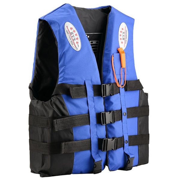 

life vest & buoy universal outdoor swimming boating skiing driving survival suit polyester jacket for children with pipe s -xxxl