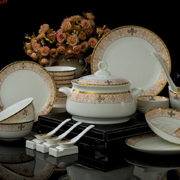 Рождественская кость China Tableware Jingdezhen Ceramic Set 60 Штак череп фарфоровой чаши Подарок подарок BoxHigh