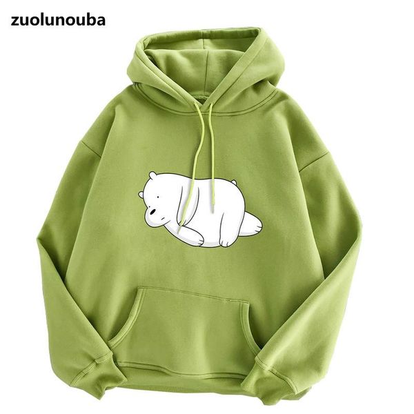 

women's hoodies & sweatshirts zuolunouba 2021 autumn and winter casual harajuku women pullover cartoon print plus size female hoodie ve, Black