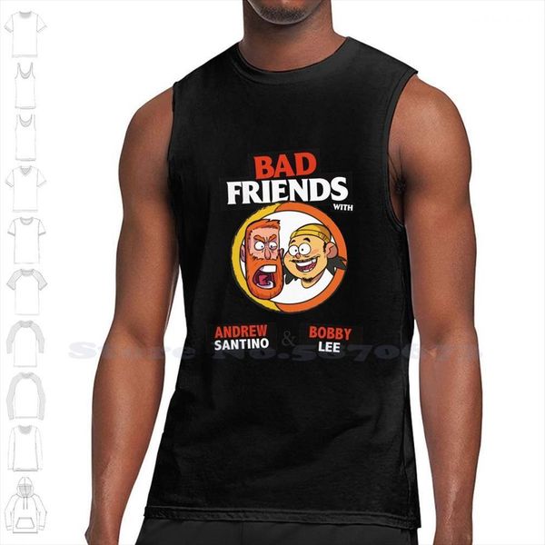 

bad friends podcast bobby lee andrew santino custom funny tank sleeveless vest, White;black