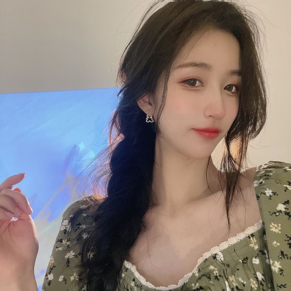 

special offer 70% off s925 silver needle cute pearl bear earrings