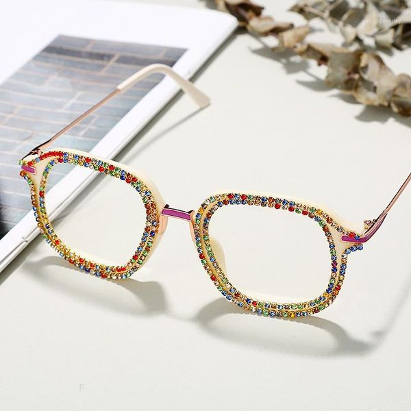 

sunglasses diamond oversized for women party female retro clear sun glasses eyewear luxury fashion candy shades uv400 fml, White;black