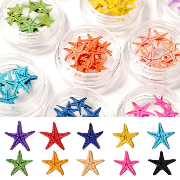 

nail art decorations 10pcs/1box marine style starfish jewelry natural color three-dimensional manicure decoration accessories, Silver;gold