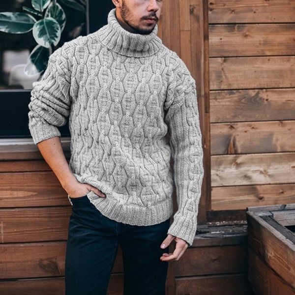 

men's sweaters autumn sweater men casual high collar pullover shirt winter slim fit long sleeve mens knitted cotton pull homme top, White;black
