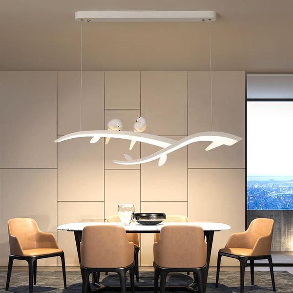 

modern led bird pendant lights for dining room kitchen hanging lamp white with bird 90-260v home decoration 110v 220v