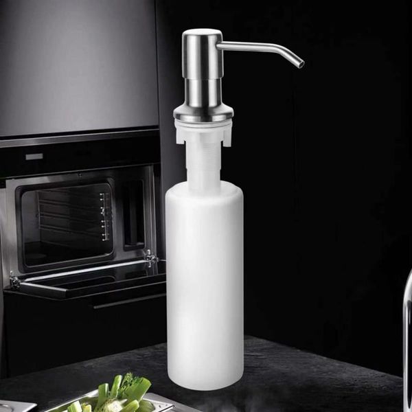 

liquid soap dispenser bathroom kitchen hardware handwashing fluid dish storage bottle steel push sink installation e11757