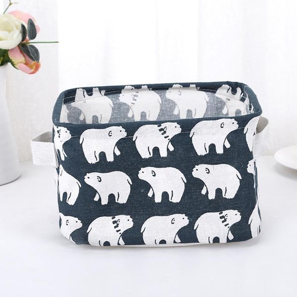 

canvas fabric foldable basket desksundries laundry underwear storage baskets with handles for toys container rangement