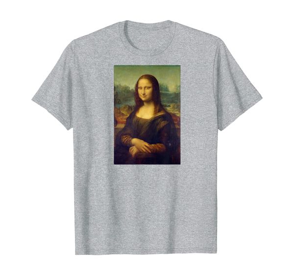 

mona lisa famous painting t-shirt, White;black