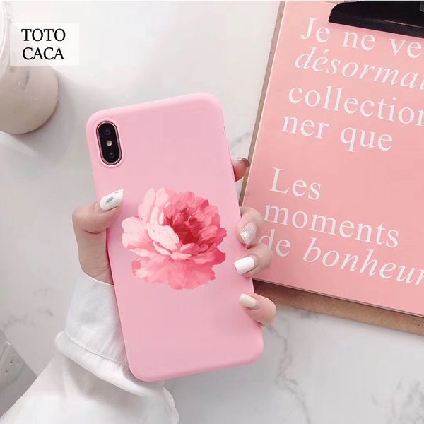 

flower pink peony soft phone case for iphone x xr xs max 6s 6 7 8 plus se 2020 soft back cover for iphone