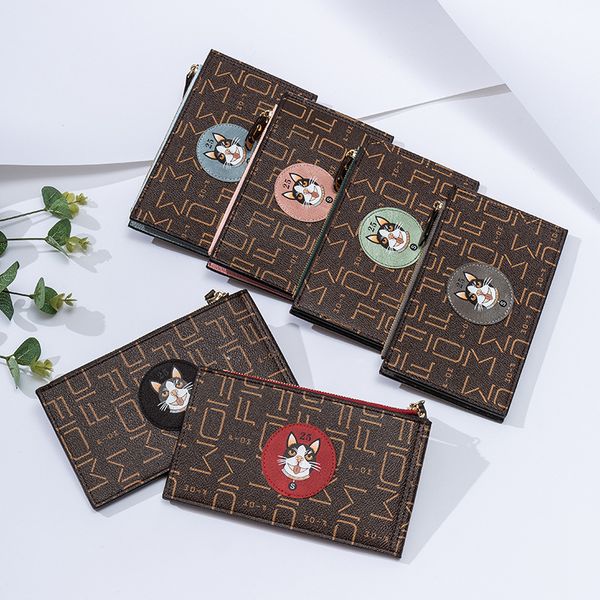 

style pattern korean long women's tri-fold card thin zipper holder letter cartoon wallet utpoj