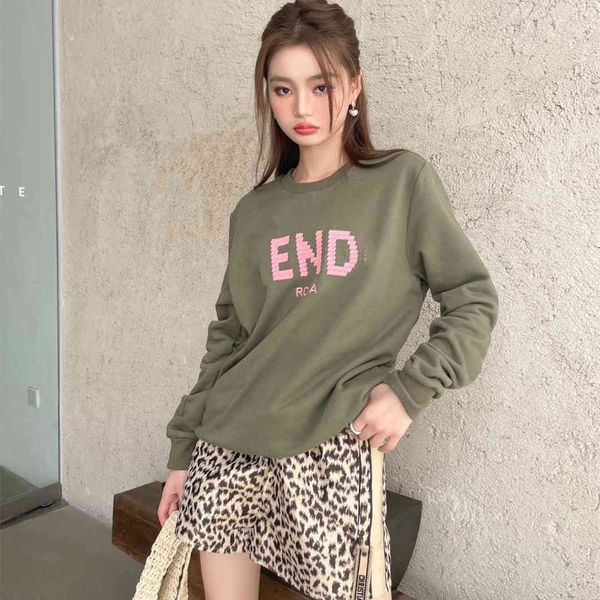 

fen 2021 autumn new embroidered round neck sweater for men and women, Black