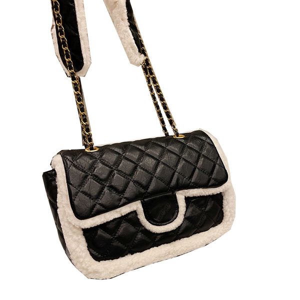 

winter lambskin shearling fur bags classic flap italy fashion women's purse quilted pre-collection genuine leather famous luxury design