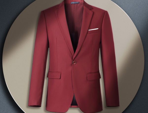 

fashion casual burgundy men suits notched lapel one button prom suit wedding slim fit tuxedos back vent blazer(jacket+pants), White;black