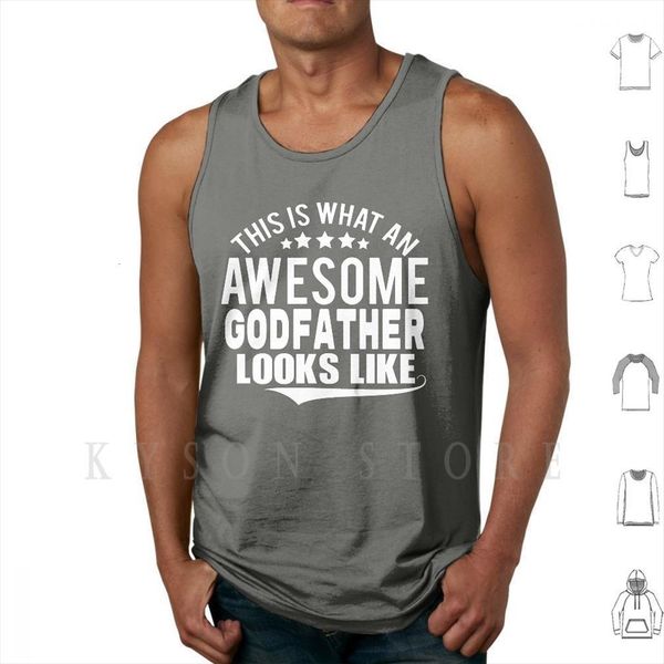 

this is what an awesome godfather looks like tank vest 100% cotton, White;black