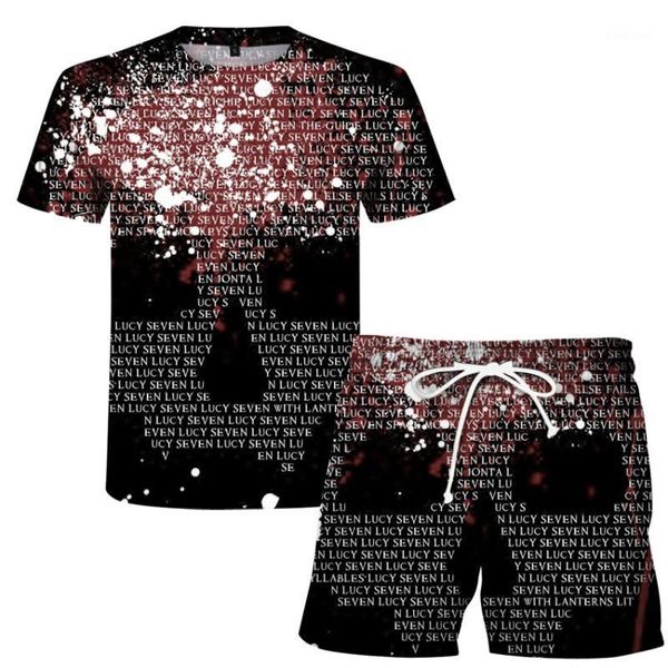 

men's tracksuits street fashion personality horror skull + shorts 3d casual mens cool skulls suit summer classic ladies tee, Gray