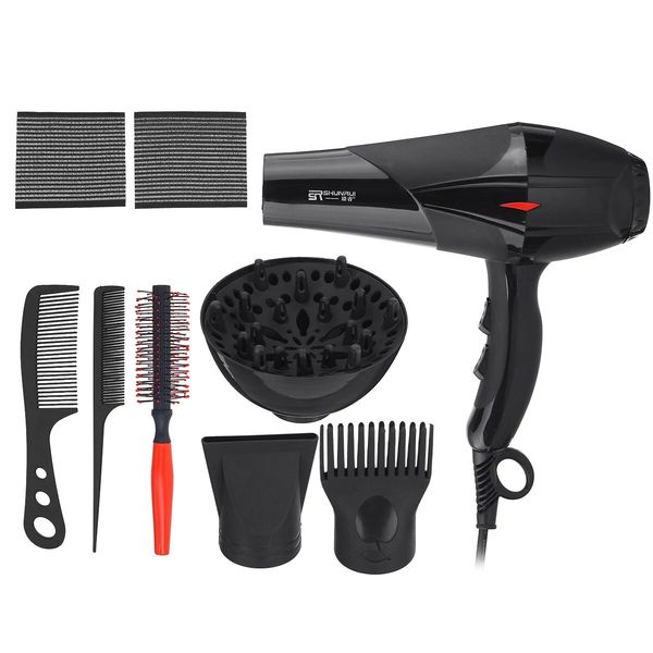 

8pcs/set 3200w hair blow dryer heat tool dryer diffuser/comb salon kit - 1pcs