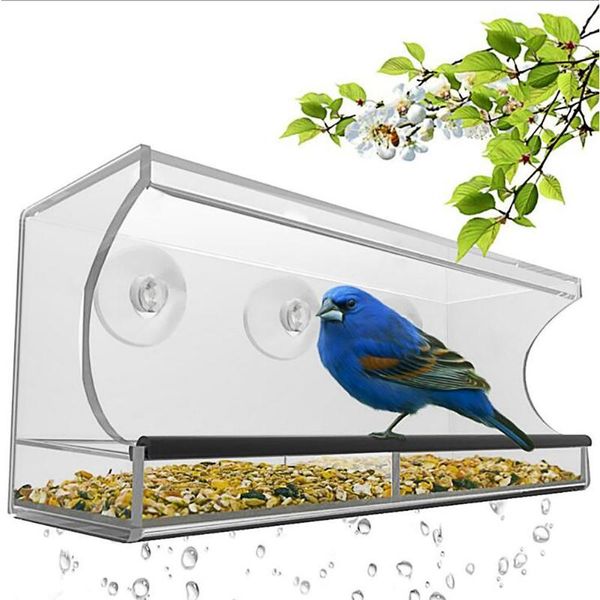 

other bird supplies removable outdoor acrylic pet feeding device modern transparent decoration automatic gift window wall mounted tray feede