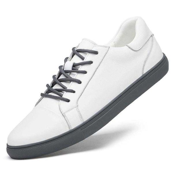 

men's sho summer breathable thin versatile white men's leather casual board wear-ristant